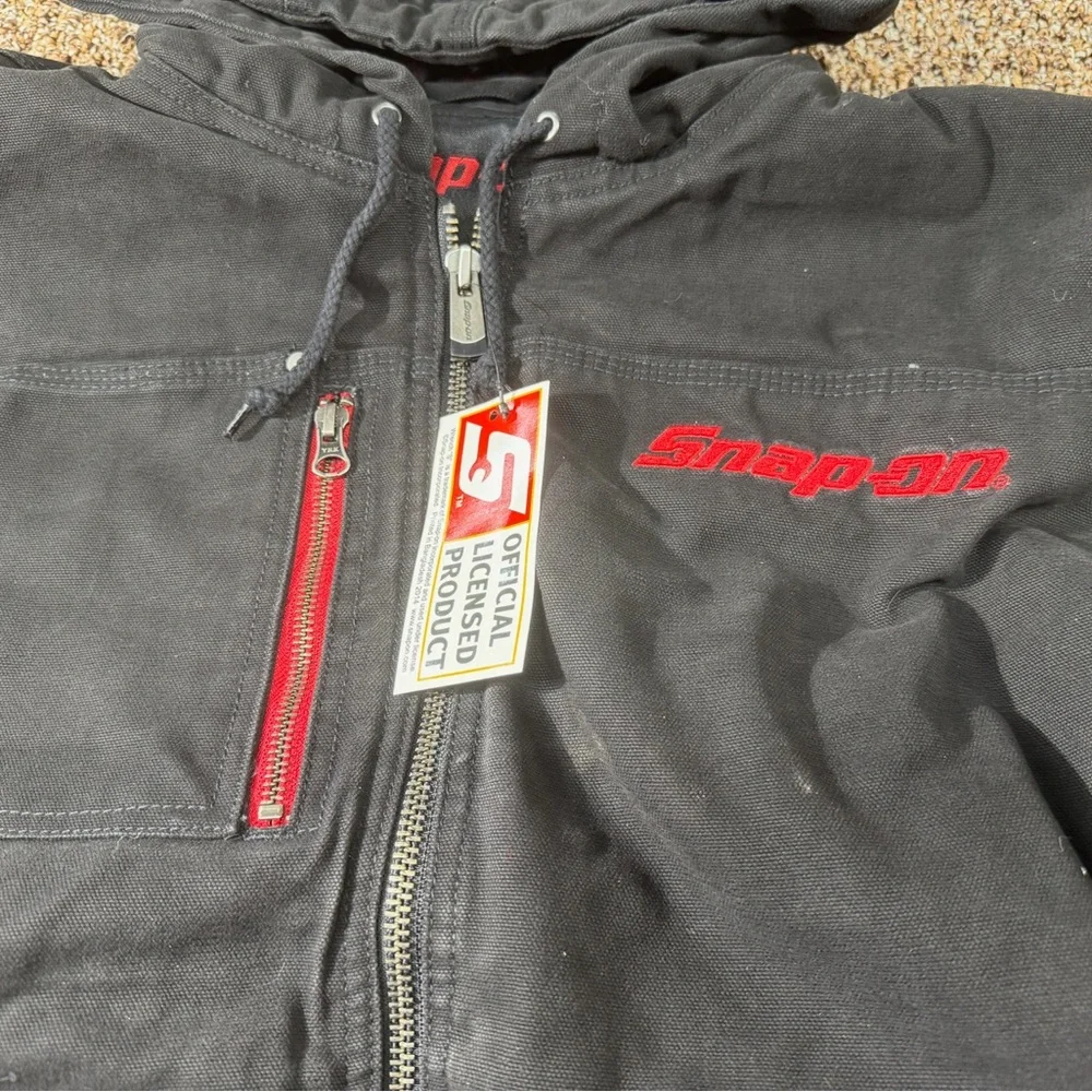 Snap-On Black Canvas Workwear Bomber with Red Lettering - Picture 11 of 16